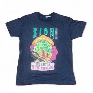 Unbranded Women's Navy Heather Zion National Park Tshirt SZ L NWT